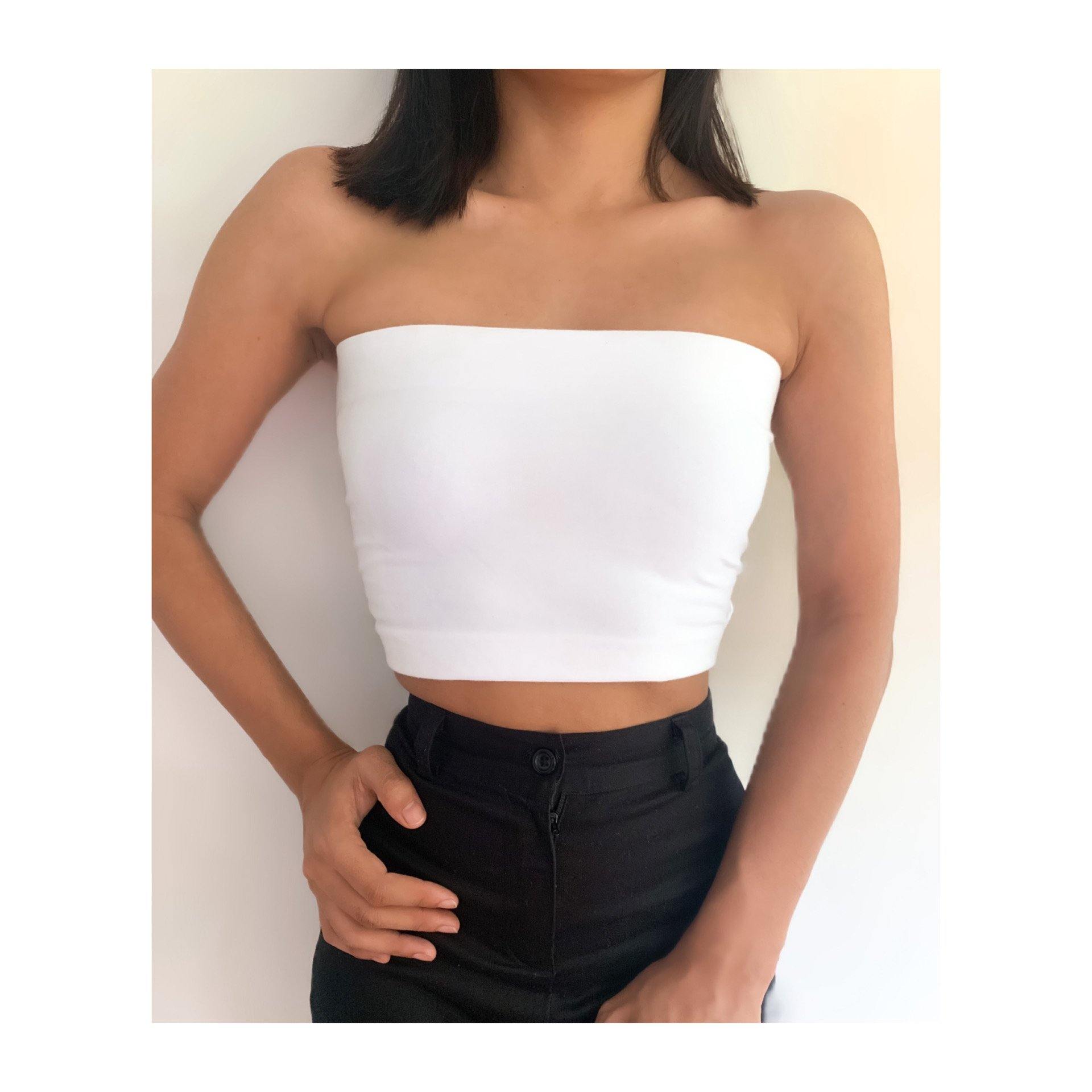 Plain White Tube Top  - Azwani The Label